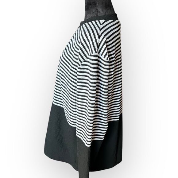 H&M Women's Black & White Striped Colorblock Pullover Tunic Top Size XL - Picture 13 of 13